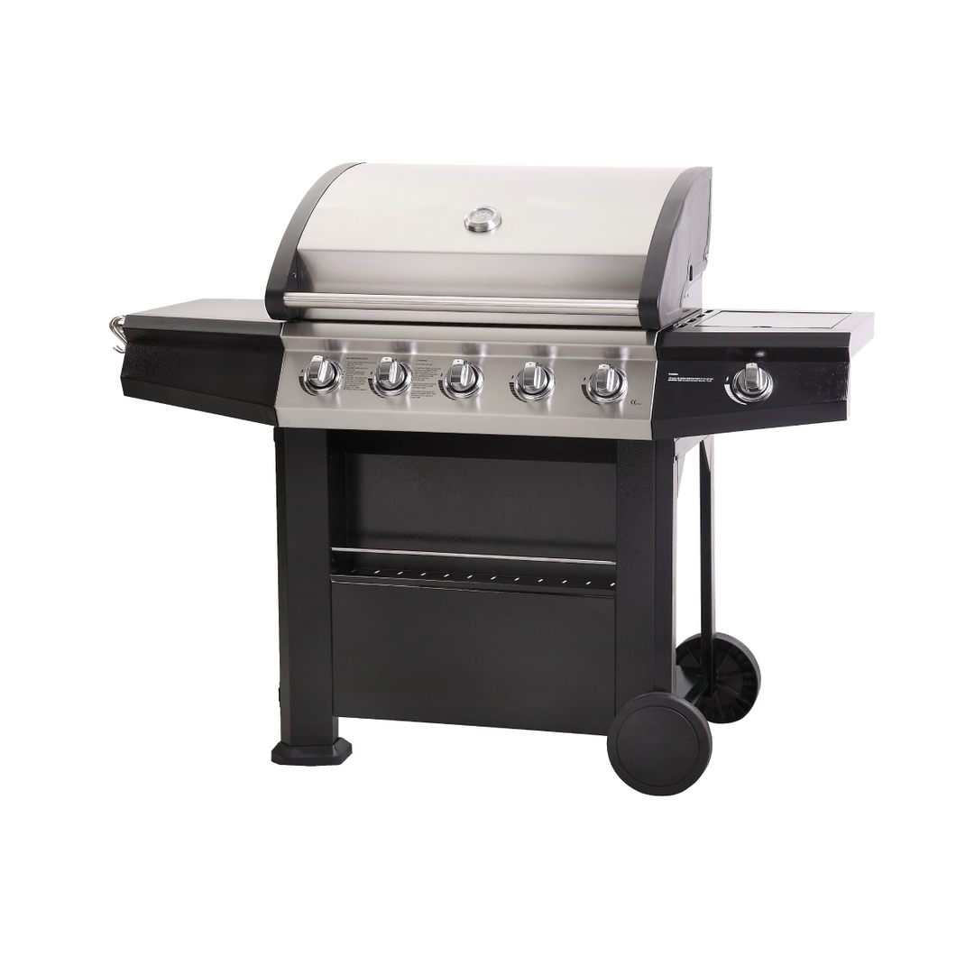 DOMINICA 5+1 BURNER GAS BBQ with SIDE BURNER - Hose & Regulator Included!